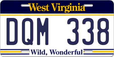 WV license plate DQM338
