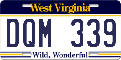 WV license plate DQM339