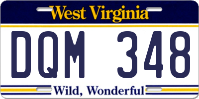 WV license plate DQM348