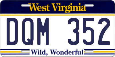 WV license plate DQM352