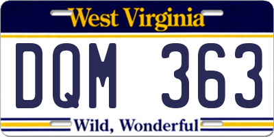 WV license plate DQM363