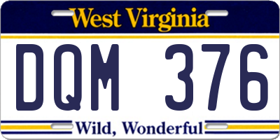 WV license plate DQM376