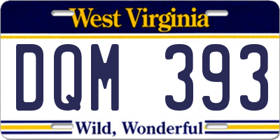 WV license plate DQM393