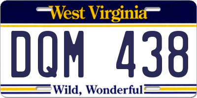 WV license plate DQM438