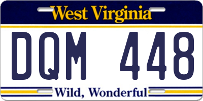 WV license plate DQM448