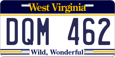 WV license plate DQM462