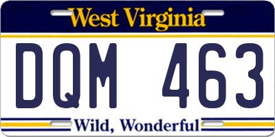 WV license plate DQM463