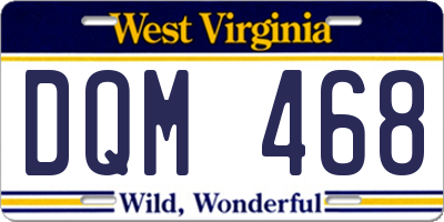 WV license plate DQM468