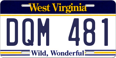 WV license plate DQM481