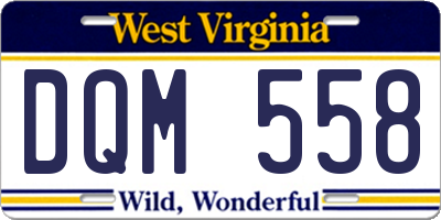 WV license plate DQM558