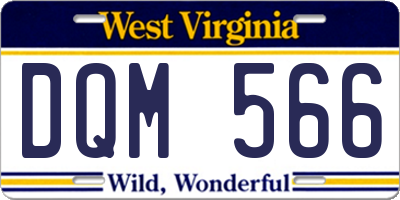 WV license plate DQM566