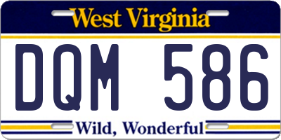 WV license plate DQM586