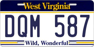 WV license plate DQM587