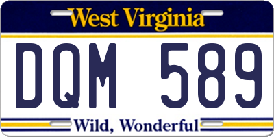 WV license plate DQM589