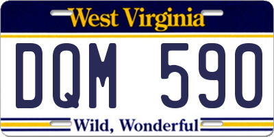 WV license plate DQM590