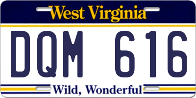 WV license plate DQM616