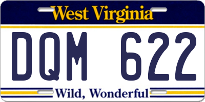 WV license plate DQM622