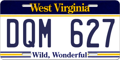 WV license plate DQM627