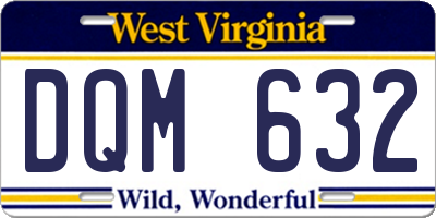 WV license plate DQM632