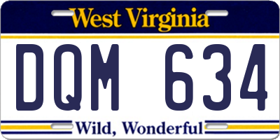 WV license plate DQM634