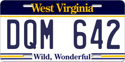 WV license plate DQM642