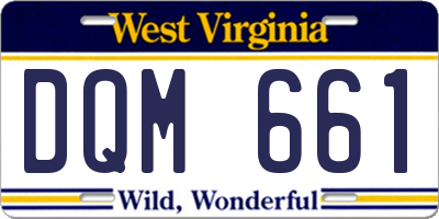 WV license plate DQM661