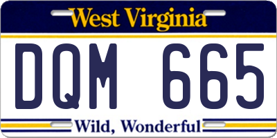 WV license plate DQM665