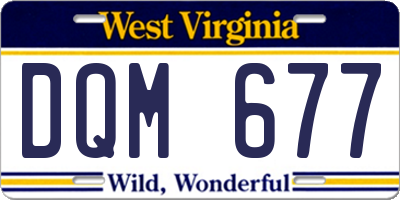 WV license plate DQM677