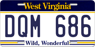 WV license plate DQM686