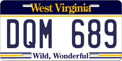 WV license plate DQM689