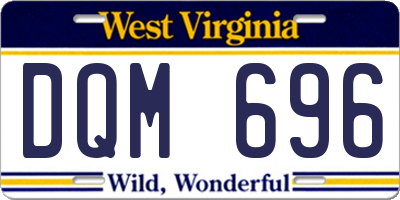 WV license plate DQM696