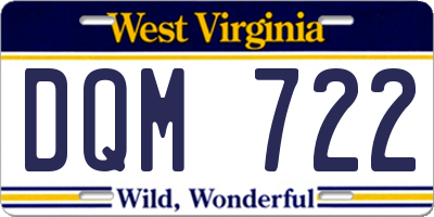 WV license plate DQM722