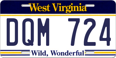 WV license plate DQM724