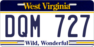 WV license plate DQM727