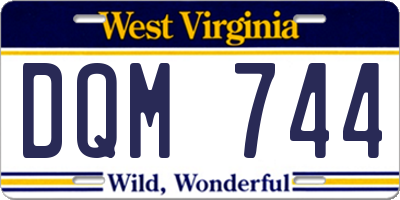 WV license plate DQM744