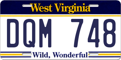 WV license plate DQM748