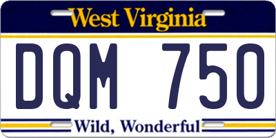 WV license plate DQM750