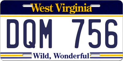 WV license plate DQM756