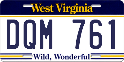WV license plate DQM761