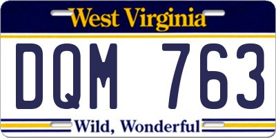 WV license plate DQM763