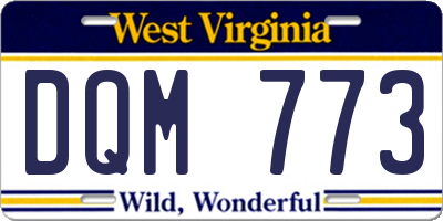 WV license plate DQM773