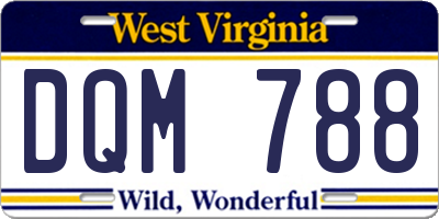 WV license plate DQM788