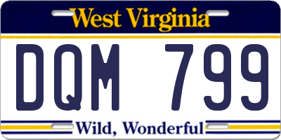 WV license plate DQM799