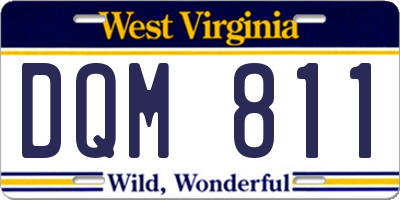 WV license plate DQM811
