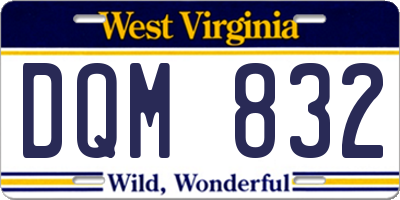 WV license plate DQM832