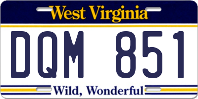WV license plate DQM851