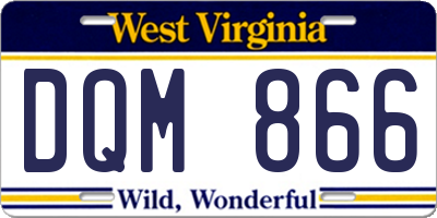 WV license plate DQM866