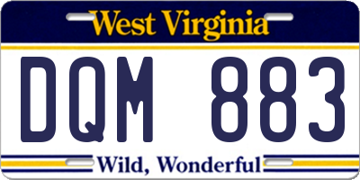 WV license plate DQM883