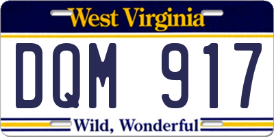 WV license plate DQM917