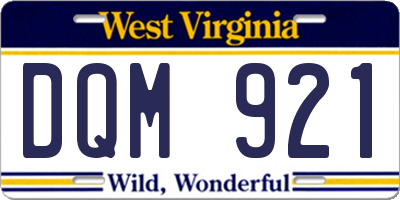 WV license plate DQM921